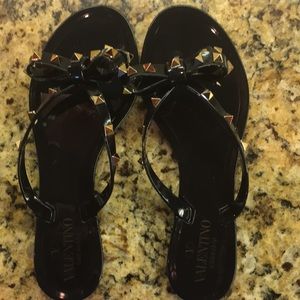 Valentino Rockstud Thong Jelly Sandals Size 8
